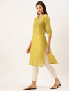 Women's Green Solid Straight Kurta-DF-1199-Green