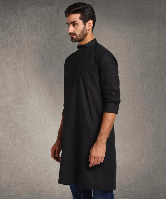 Hangup Men Standard Solid Men's Indian Wear-Black_6_120_Kurta