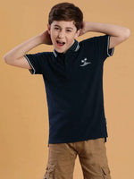 Lil Tomatoes Boys Cotton Polo T-shirt-GBT-S24-1409_NAVY_30