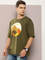 Dillinger Olive Graphic Oversized T-shirt-DLMOV264OGRN-S