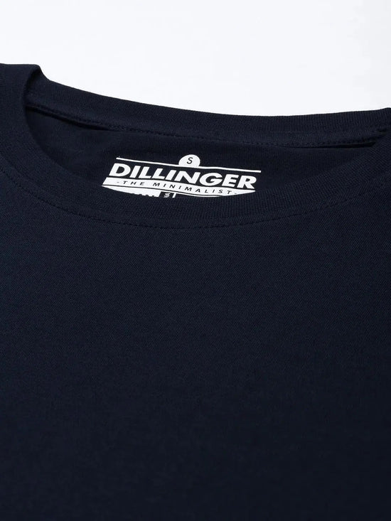 Dillinger Navy Blue Solid Oversized T-Shirt