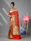 Red Katan Silk Banarasi Saree With Zari Woven Designs-MA52KA441380065