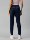 Women's Navy Blue Solid Jogger Denim Jeans-JO-22046-Navyblue