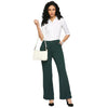 Smarty Pants Women's Cotton Lycra Bell Bottom Bottle Green Color Formal Trouser-SMPT-906B-S