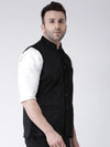 Hangup Men Standard Solid Men's Indian Wear-VelvetBasketBlack