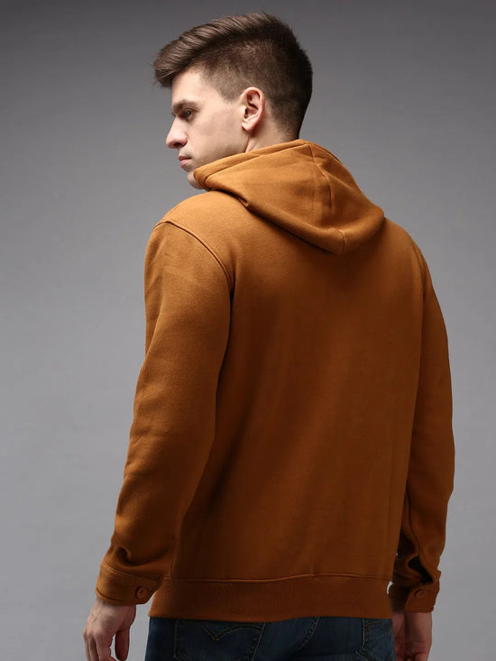 Men Brown Solid Sweatshirt-EX-2642-Brown