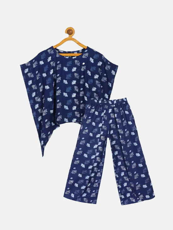 Girls Ethnic Kaftan Top and Overlap Pant set-SS23GEST016002