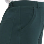 Smarty Pants Women's Cotton Lycra Straight Leg Bottle Green Color Formal Trouser