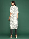 Women's Off White Printed Straight Kurta-SKC-3355-Offwhite