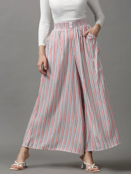 Women's Multi Striped Culotte-AE-10444-Multi