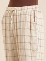 Women Cream Checked Jogger-AE-10472-Creamolive