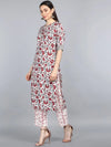 Ahika Women Off White Red Floral Printed Regular Kurta With Trousers Dupatta Set