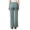 Smarty Pants Women's Cotton Lycra Bell Bottom Olive Color Formal Trouser