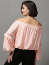 Women's Pink Solid Top-SP-820-Peach