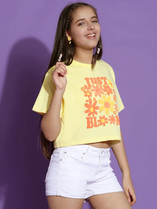 Lil Tomatoes Girls Cotton Crop Top-GGT-S24-1483_LEMON_28