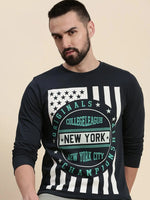 Dillinger Navy Blue Graphic Regular T-shirt-DLGRFS040NVY-S