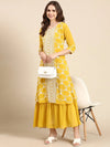 Women's Yellow Embellished Anarkali Kurta-SKC-1113-Yellow