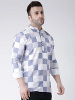 Hangup Men Slim Printed Men's Indian Wear-K17ShortKurta