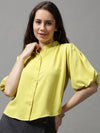 Women's Yellow Solid Top-AE-7063-Yellow