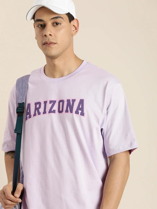 Dillinger Lavender Typographic Oversized T-shirt