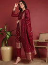 Ahika Polyester Ethnic motifs Maroon Indian Ethnic-PKSKD2401_XS