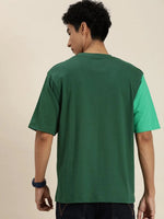 Dillinger Green Colourblocked Oversized T-Shirt