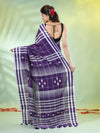 Violet Cotton Soft Saree With Checkbox Designs-MA62CT331100058