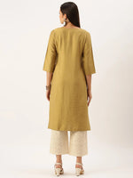 Women's Green Solid Straight Kurta-DF-1201-Green