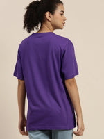 Dillinger Violet Solid Oversized T-Shirt