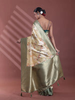 Yellow Floral Print Silk Soft Saree With Zari Border-MA60BSL011265020