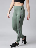 Women Solid Slim Fit Green Track Pant-AF-1899-Green