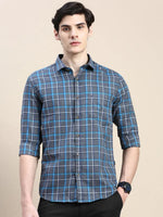 Men Grey Checked Casual Shirt-ALBACHECKS-74-Grey