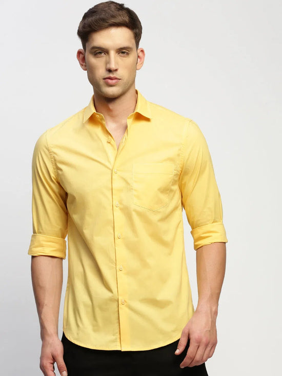 Men Yellow Solid Shirt-FERRERO-1649-Yellow