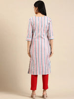 Women's Multi Striped Straight Kurta-SKC-3350-2-Multi