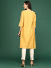 Women's Mustard Solid Straight Kurta-DF-1211-Mustard