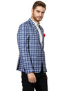 Hangup Men Standard Checkered Men Formalwear-D1CheckBlazer