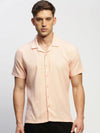 Men Peach Solid Shirt-AANYA-1689-Peach