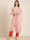 Women Peach Floral Kurta Set-GW-3585-Peach