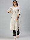 Women's Grey Striped Kurta Sets-PLS001-Grey