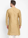 Hangup Men Standard Solid Men's Indian Wear-Khakhi_Dupion_LongKurta