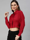 Women's Red Solid Tops-AE-7039-Red