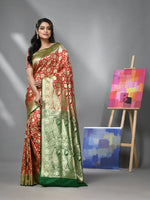 Red Silk Banarasi Saree With Zari Woven Floral And Paisley Designs-MA52BSL441050006