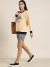 Dillinger Beige Typographic Oversized Sweatshirt