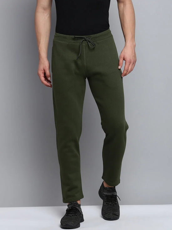 Men Green Solid Casual Track Pant-WG-985-Olive