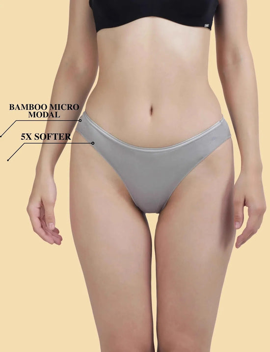 AshleyandAlvis | Bamboo Micro Modal | Anti Bacterial | Women Bikini | Premium Panty | 3X moisture wicking | 50 Wash Guarantee | Pack of 2-AA-BK-MG-SR-S