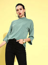 Veni Vidi Vici Sea Green Drop Shoulder Boxy Top