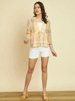 Multi Checkered Print Shrug