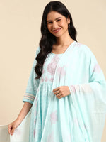 Women's Blue Solid Kurta Set-RF-1741-Blue