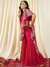 Crop Top with Sharara and frill Dupatta in Magenta Color