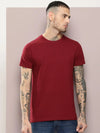 Dillinger Men's MAROON Plain T-Shirt-DLCR18162MRN-S